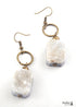 Boho Earrings, RH Dangle Earrings, Druzy in Black, White, Purple